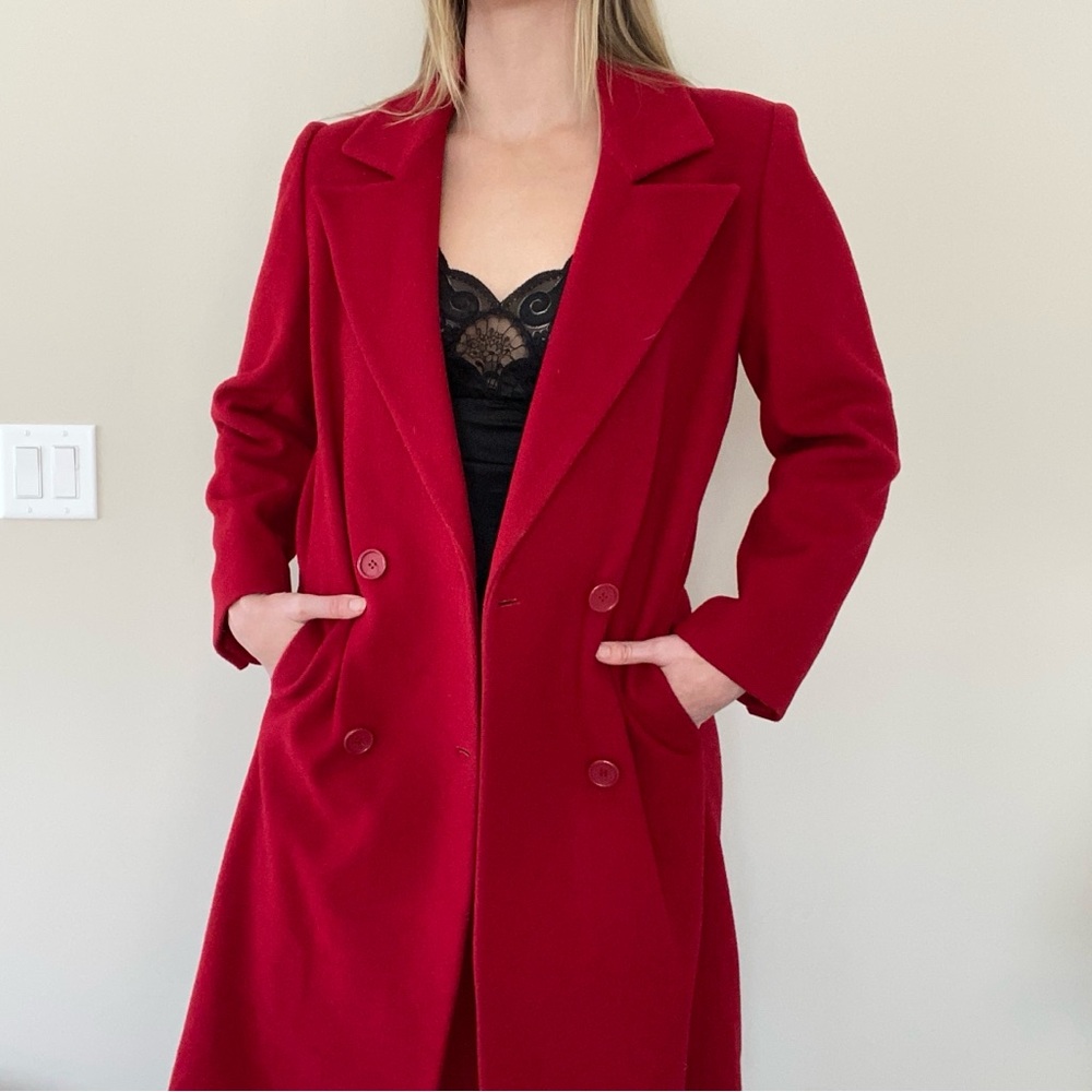 Vintage peabody house red wool overcoat